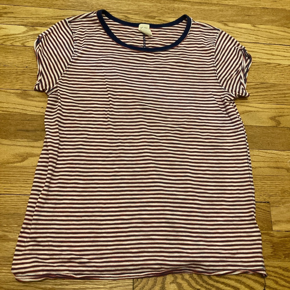 We the Free People Striped T Shirt Fourth of July
